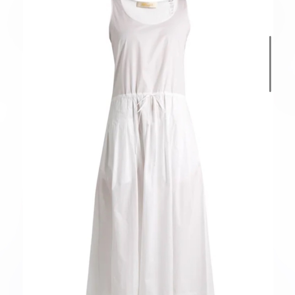Diane Von Furstenberg White Cotton Tie Waist Sleeveless Dress NWT